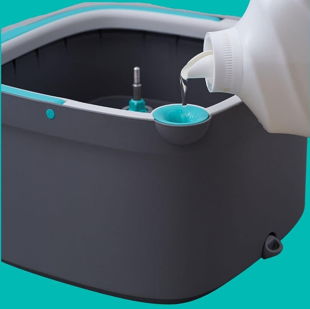Mop and Bucket, Spin Mop, Dual Compartment Mop Bucket, Cleaning Mop -2 Machine Washable Mop Pads Mop and Bucket, Spin Mop, Dual Compartment Mop Bucket, Cleaning Mop -2 Machine Washable Mop Pads